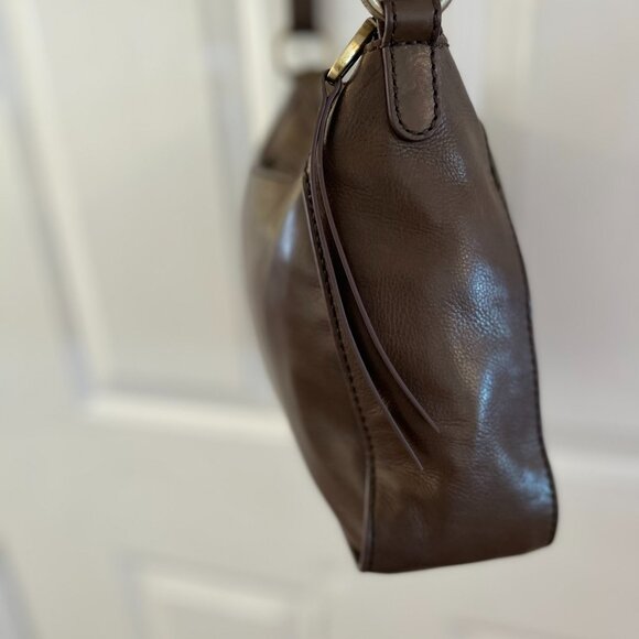 Hobo International Grey Leather Bellamy Med Bohemian Crossbody Bag - Picture 3 of 12